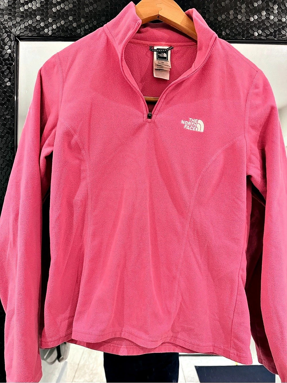 The North Face TKA 100 Glacier 1/4 Zip Fleece Pullover Pink Small